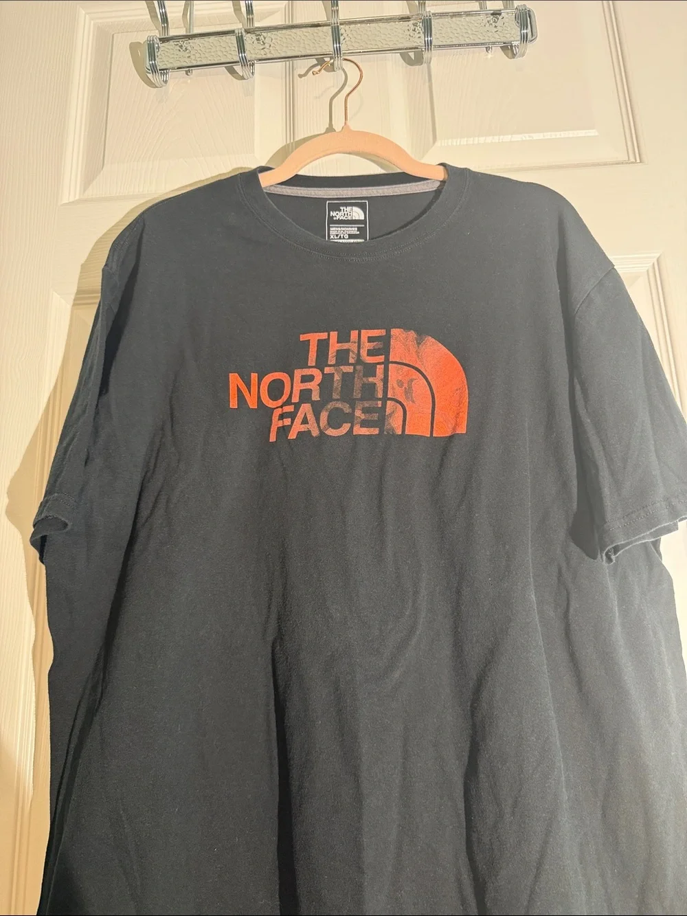 The North Face Black Short Sleeve Tee with Red Logo